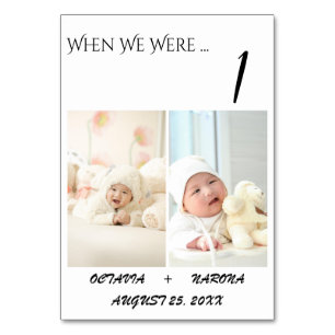 When We Were Age Photo Table Number