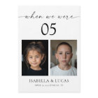 When We Were Age Photo Wedding Table Number