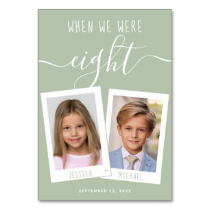 When We Were Age Sage Green Kids Photos Wedding Table Number