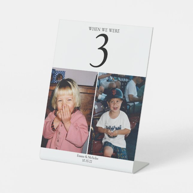 When We Were Age Table Numbers Pedestal Sign (Front)