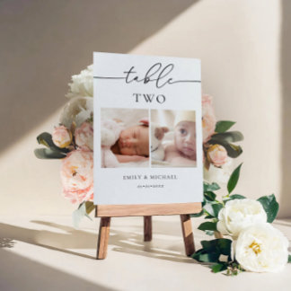 When We Were Age Wedding Table Number Sign