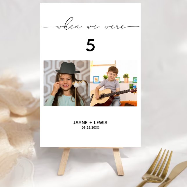 When We Were Age Wedding Table Number Signs (Creator Uploaded)