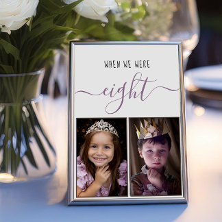When We Were Eight Script Childhood Photos Wedding Table Number