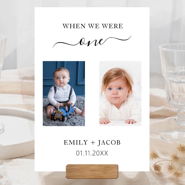 When We Were Wedding Photo Minimalist Wedding Table Number (Creator Uploaded)