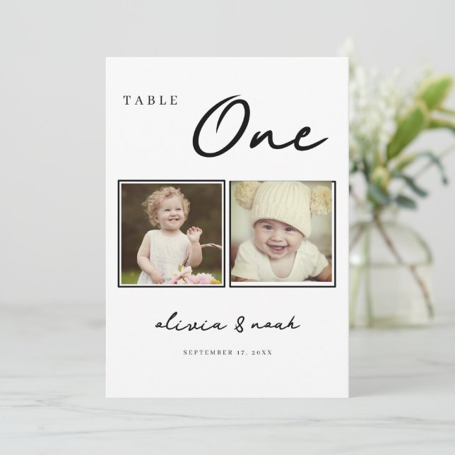 When We Were Wedding Table Cards, Table Number (Standing Front)