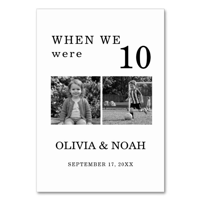 When We Were Wedding Table Cards, Table Number  (Front)