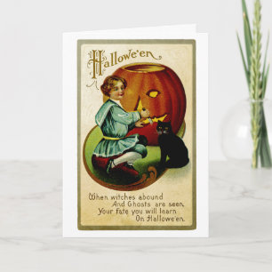 When Witches Abound at Halloween Card