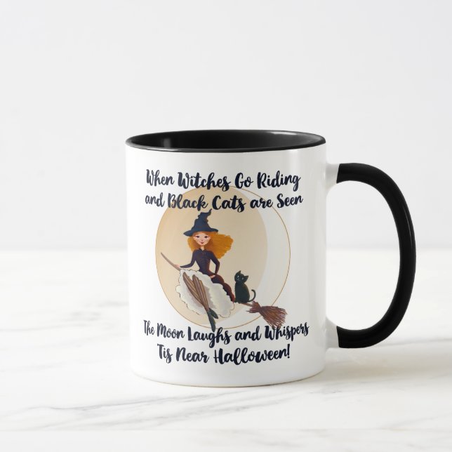 When Witches Go Riding Cheeky Witch Halloween Mug (Right)