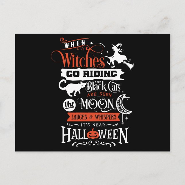 When witches go riding postcard (Front)