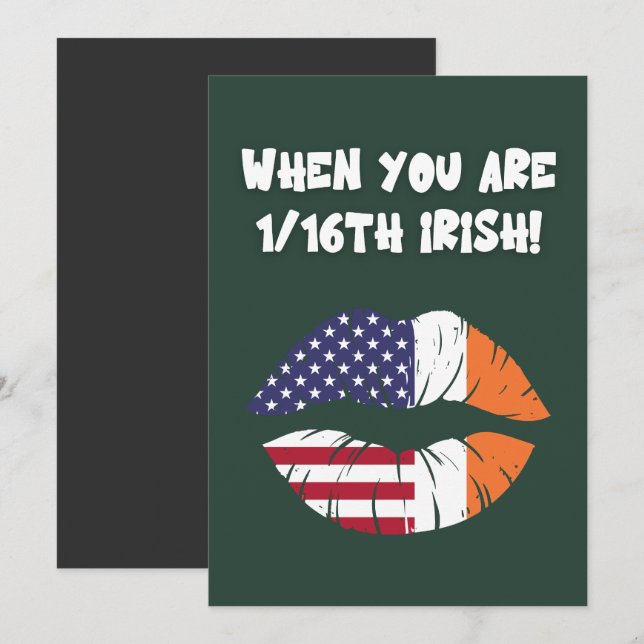 When you are American but 1/16th Irish!  Holiday Card (Front/Back)