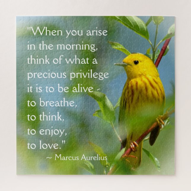 When You Arise Marcus Aurelius Inspiration Quote Jigsaw Puzzle (Vertical)