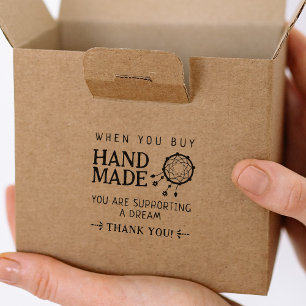 When You Buy Handmade, Thank You Packaging Rubber Stamp