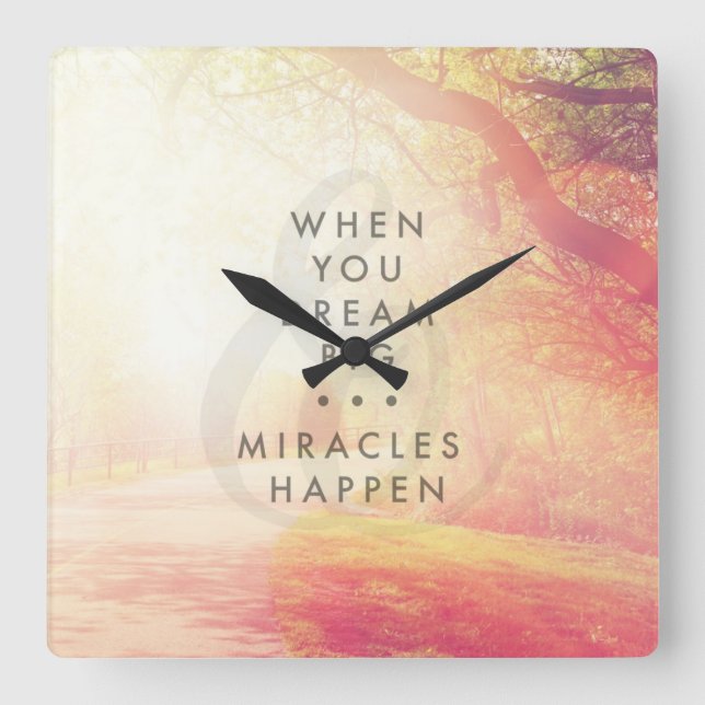 When You Dream Square Wall Clock (Front)