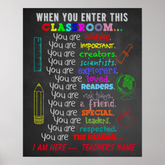When You Enter This Classroom Rules Poster