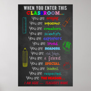 When You Enter This Classroom Rules Teacher Gift Poster