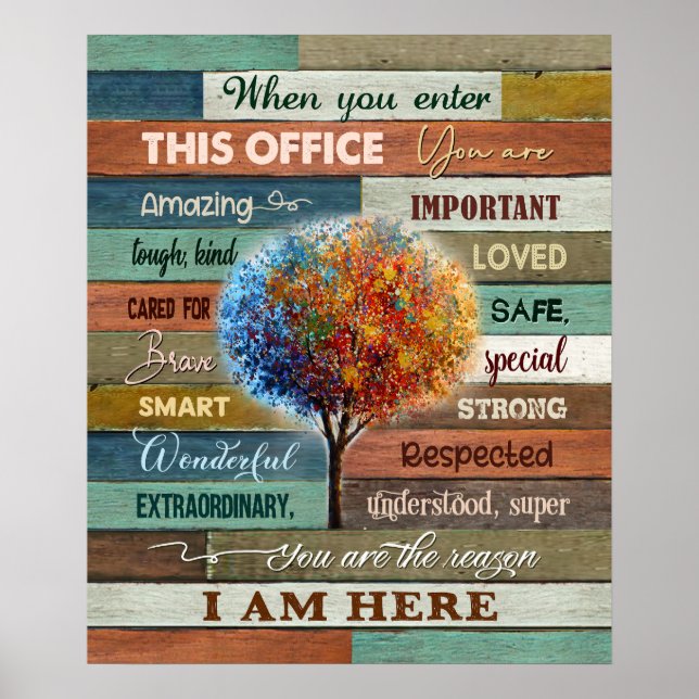 When You Enter This Office Tree Colour Poster (Front)