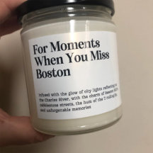 When You Miss Boston Candle Label