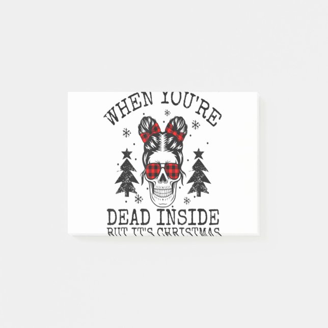 When You're Dead Inside But It's Christmas Skull P Post-it Notes (Front)