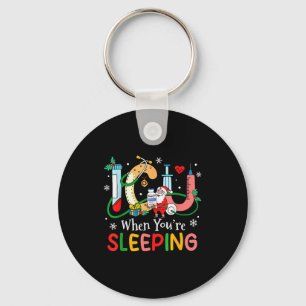 When You're Sleeng Funny Icu Nurse Christmas  Key Ring