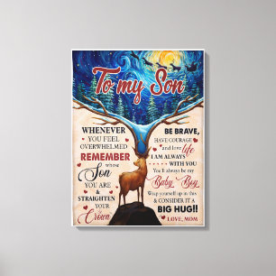 Whenever U Feel Overwhelmed Deer Mum To Son Canvas Print