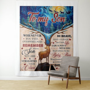 Whenever U Feel Overwhelmed Deer Mum To Son Tapestry