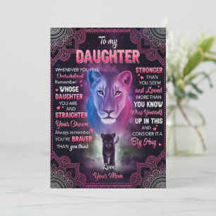 Whenever U Feel Overwhelmed Lion Mum To Daughter  Invitation