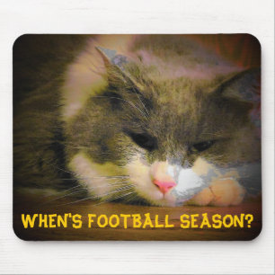 When's football season? Sad Kitty Mouse Mat