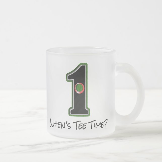 When's Tee Time Hole in One Frosted Glass Coffee Mug (Right)