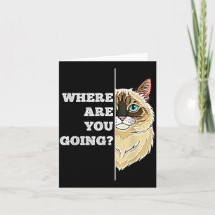 Where are Going Funny Cute Ragdoll Cat Pet Humour Card