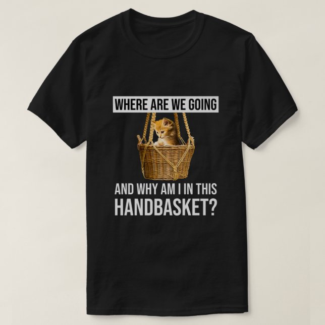 Where Are We Going  Why Am I In This Handbasket Fu T-Shirt (Design Front)
