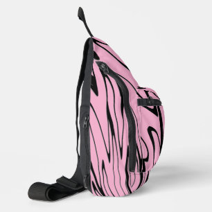 Where Art Meets Thought Black and Pink  Sling Bag