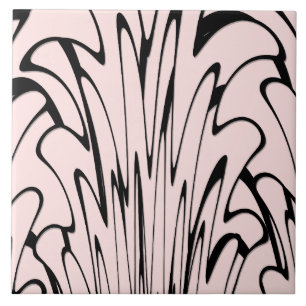 Where Art Meets Thought Black and Pink  Tile