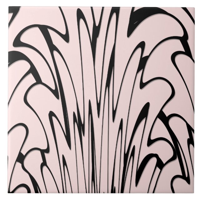 Where Art Meets Thought Black and Pink  Tile (Front)
