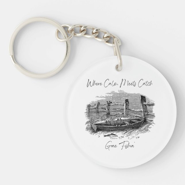 Where Calm Meets Catch Key Ring (Front)