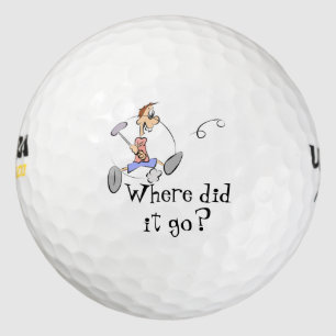 Where did it go? Cartoon Golf Ball - Monogram