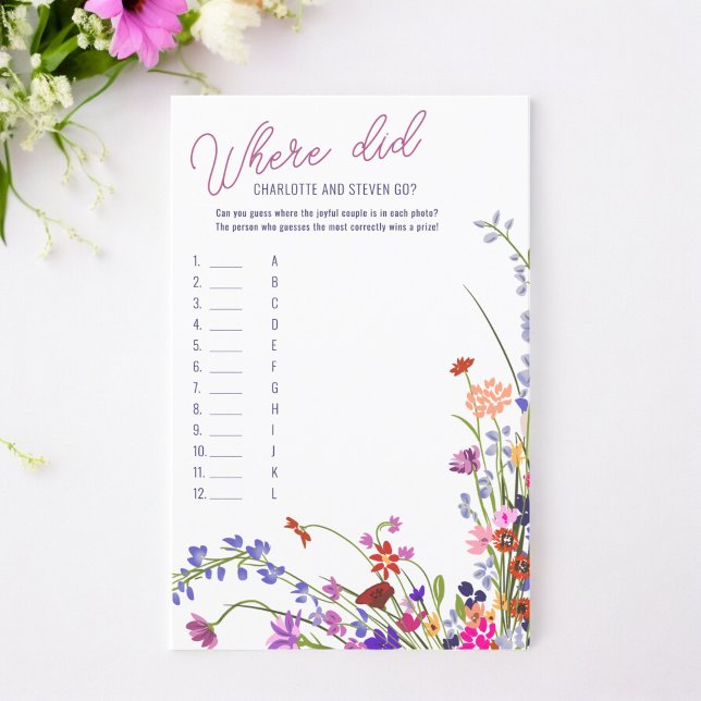 Where did they go wild flowers bridal shower game (Where did they go wild flowers bridal shower game)