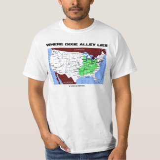 Where Dixie Alley Lies (United States Map) T-Shirt