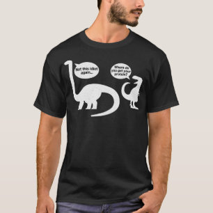 Where Do You Get Your Protein Anti Meat Vegan Dino T-Shirt