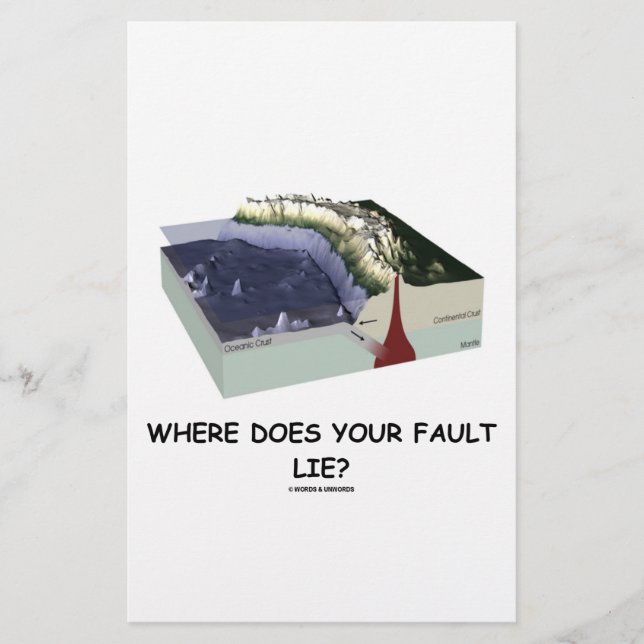 Where Does Your Fault Lie? (Geology Humour) (Front)