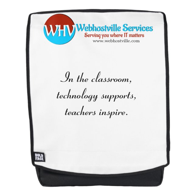 "Where Function Meets Inspiration: Education-Theme Backpack (Front)