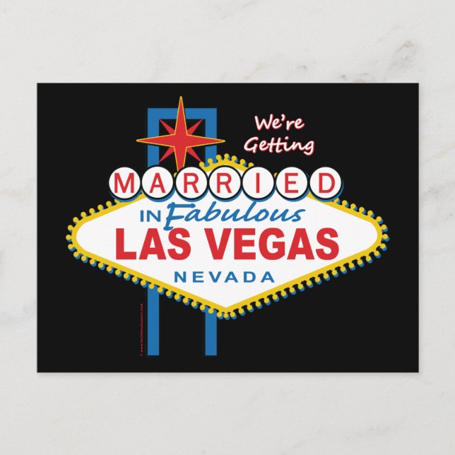 Where getting Married in Las Vegas Invitation Postcard (Front)