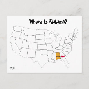Where Is Alabama? Postcard