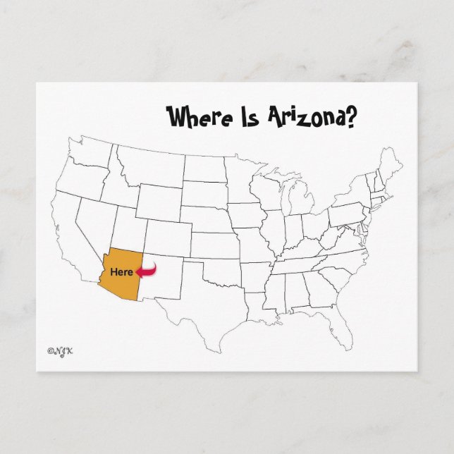 Where Is Arizona? Postcard (Front)