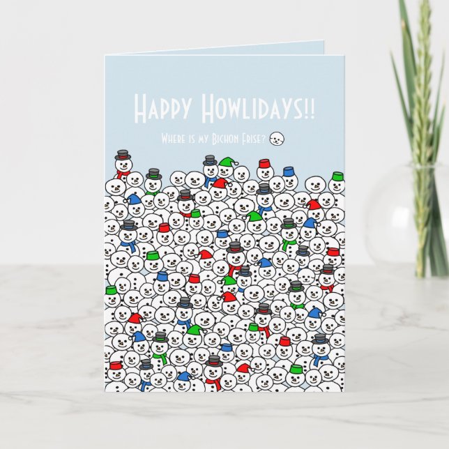 Where Is My  Bichon Frise Holiday Card (Front)