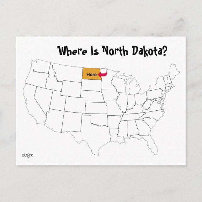 Where Is North Dakota? Postcard (Front)