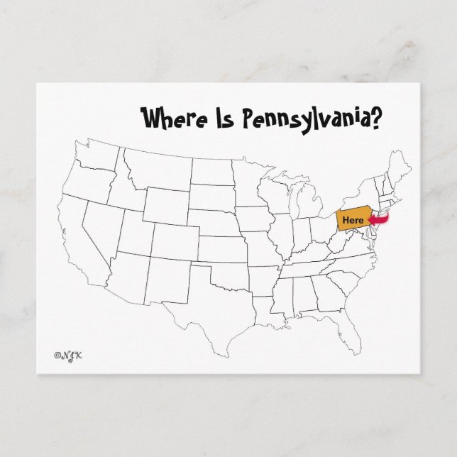 Where Is Pennsylvania? Postcard (Front)