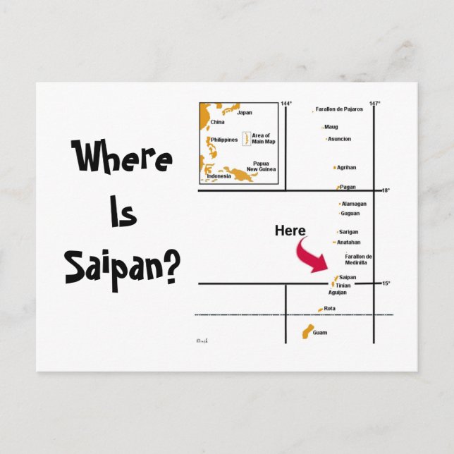 Where Is Saipan? Postcard (Front)