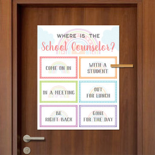 Where is School Counsellor Office Door Sign Rainbo