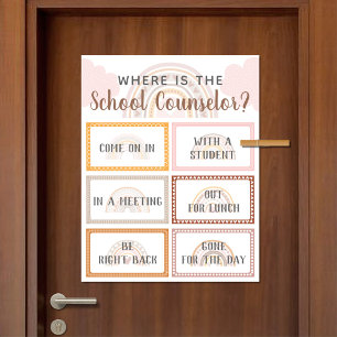Where is School Counsellor Office Door Sign Rainbo