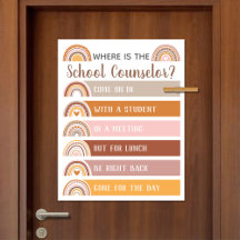Where is School Counselor Office Door Sign Rainbow